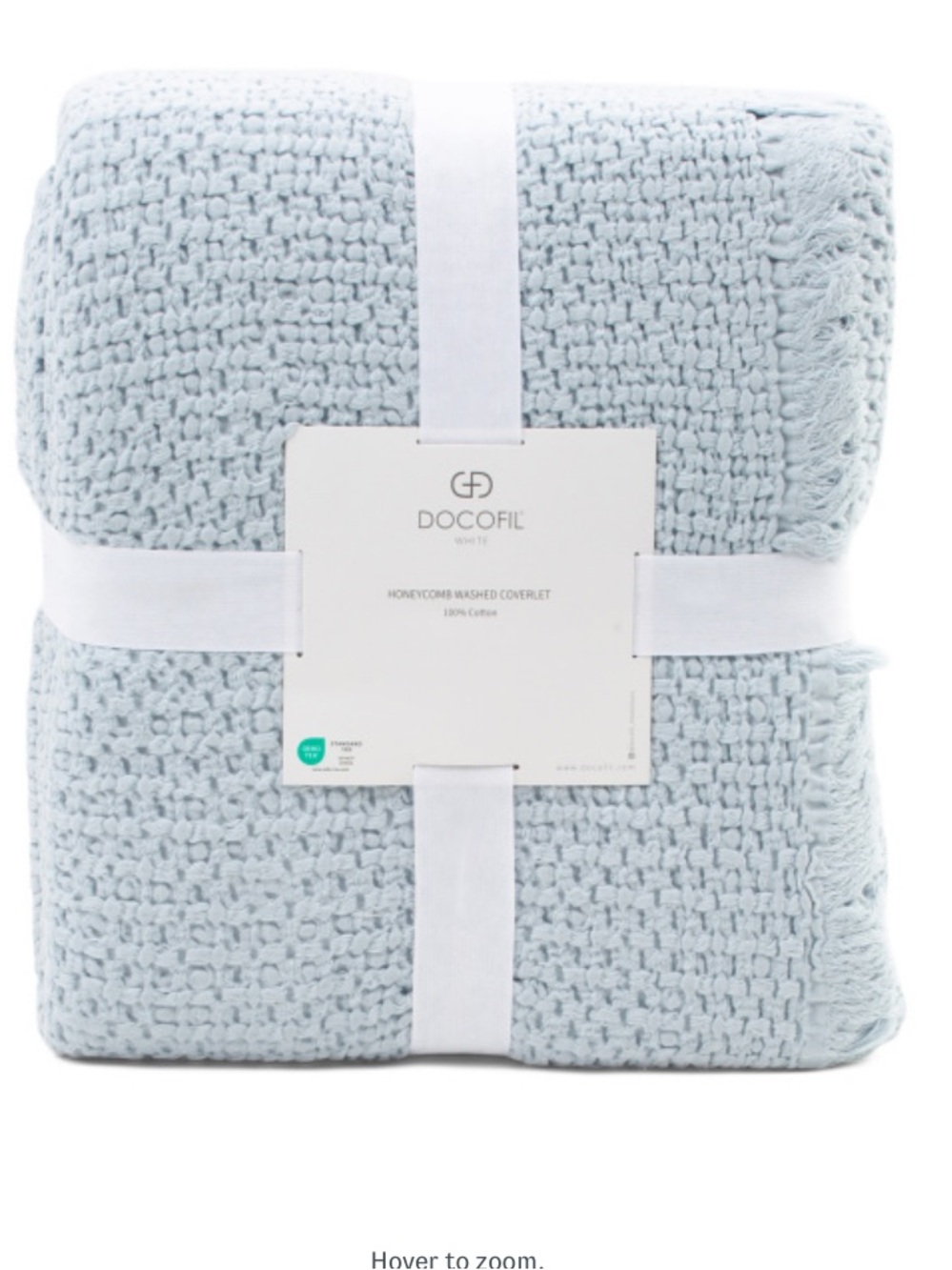 Docofil Light Blue Honeycomb Cotton Coverlet